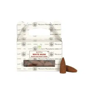 Boîte d'encens backflow white musc - Satya.