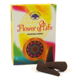 Boite d'encens en cônes : Flower of life (Green Tree).