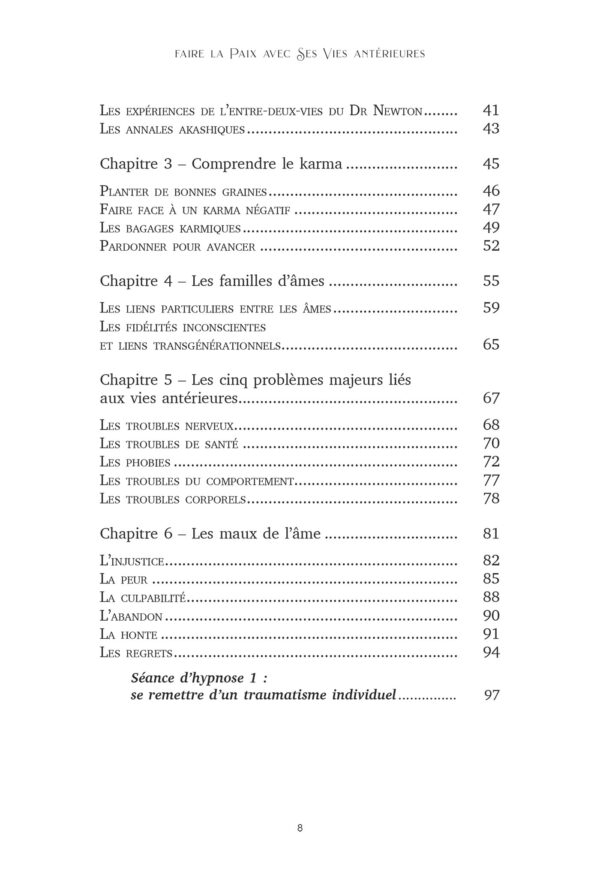 Livre Faire la paix avec ses vies antérieures;