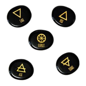 Galets : 5 éléments (Obsidienne Noire).