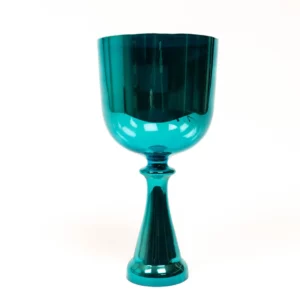 Graal en cristal chantant turquoise.