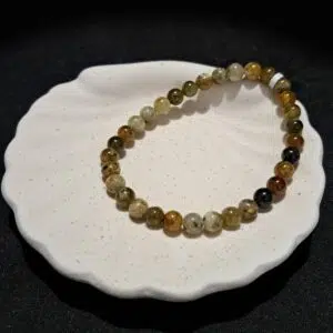 Bracelet perles Grenat vert - 6mm