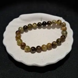 Bracelet perles Grenat vert - 8mm