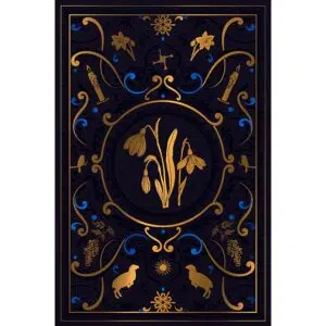 Couverture grimoire vierge Imbolc bleu.