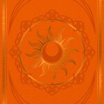 Couverture grimoire vierge soleil orange.