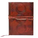 Grimoire cuir triple lune marron.