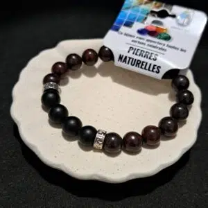 Bracelet Jaspe 'bréchique' & Onyx (dépoli) - 10mm