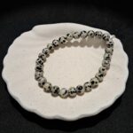 Bracelet perles Jaspe 'dalmatien' - 6mm