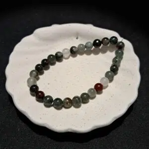 Bracelet perles Jaspe 'héliotrope Africain' - 6mm