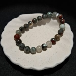 Bracelet perles Jaspe 'héliotrope Africain' - 8mm