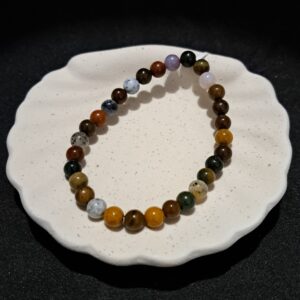Bracelet perles Jaspe 'océan' - 6mm