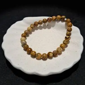 Bracelet perles Jaspe 'paysage' - 6mm