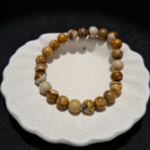 Bracelet perles Jaspe 'paysage' - 8mm