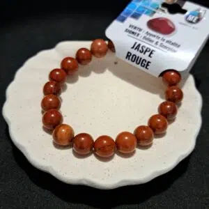 Bracelet perles Jaspe rouge (qualité extra) - 10mm