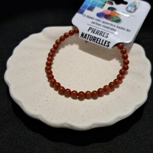 Bracelet perles Jaspe rouge - 4mm