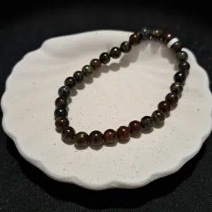 Bracelet perles Jaspe 'sang de dragon' - 6mm