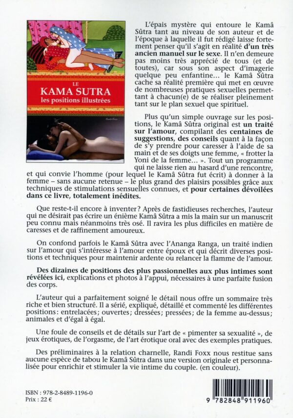 Livre Le Kama Sutra les positions illustrées.
