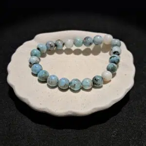 Bracelet perles Larimar - 8mm