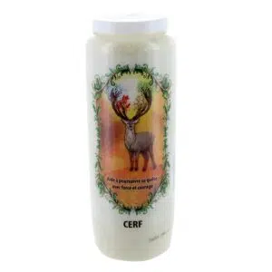Bougie neuvaine animal totem cerf.