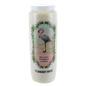 Bougie neuvaine flamant rose.