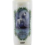 Bougie neuvaine animal totem loup.