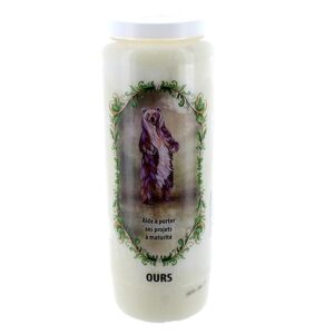 Bougie neuvaine animal totem ours.