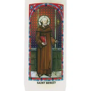 Bougie neuvaine Saint Benoit.