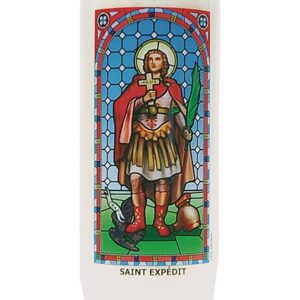 Bougie neuvaine Saint Expedit.