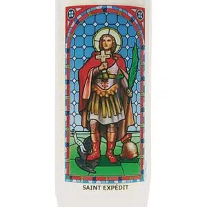 Bougie neuvaine Saint Expedit.