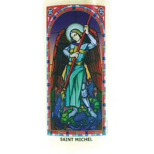 Bougie neuvaine Saint Michel Archange.