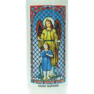 Bougie neuvaine Saint Raphaël.