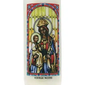 Bougie neuvaine vitrail Vierge Noire.