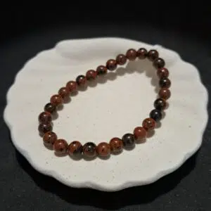 Bracelet perles Obsidienne 'mahogany' - 6mm