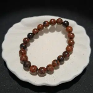 Bracelet perles Obsidienne 'mahogany' - 8mm
