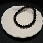 Bracelet perles Obsidienne noire - 6mm