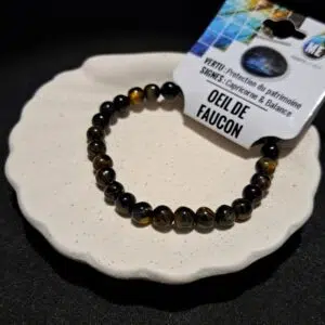 Bracelet perles Œil de faucon (qualité extra) - 6mm