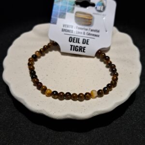 Bracelet perles Œil de tigre (ME) - 4mm