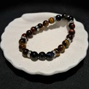 Bracelet Œil de Tigre, de Faucon & de Taureau - 8mm