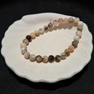 Bracelet perles Opale rose - 6mm