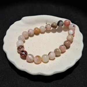 Bracelet perles Opale rose - 8mm