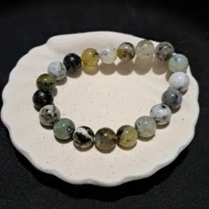 Bracelet perles Opale verte - 10mm