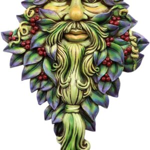 Plaque murale : Green Man longue barbe (Yule) - 23cm.