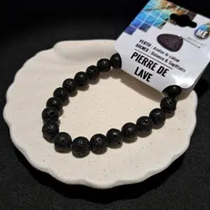 Bracelet perles Pierre de lave - 8mm