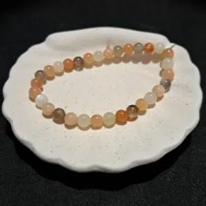 Bracelet perles Pierre de lune véritable 'multicolore' - 6mm