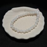 Bracelet perles Pierre de lune blanche 'arc en ciel' (qualité AA) - 6mm