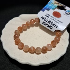 Bracelet perles Pierre de soleil (qualité super extra) - 8mm