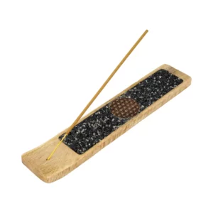 Porte-encens : Fleur de vie (Tourmaline & Pyrite) - 25cm.