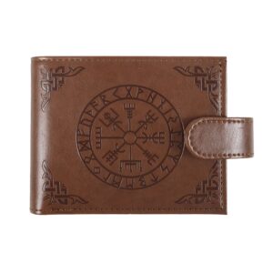 Portefeuille : Vegvísir (boussole Viking) - simili cuir.