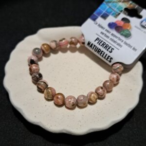 Bracelet perles Rhodocrosite (qualité 'super extra') - 8 mm