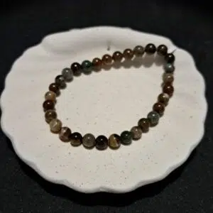 Bracelet perles Serpentine de Chine - 6mm